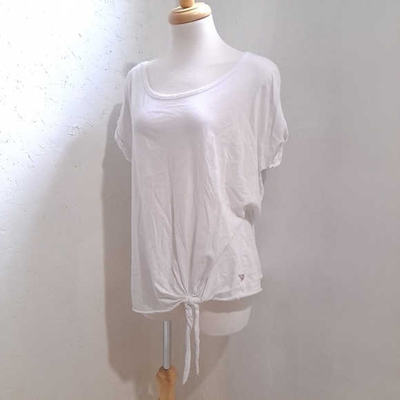 GUESS | White t shirt with front tie and lace back - Picture 2 of 8